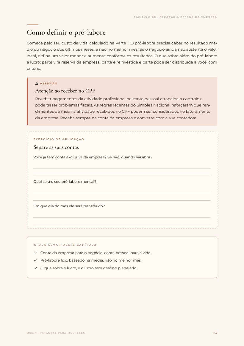 Página do e-book: Como definir o pró-labore