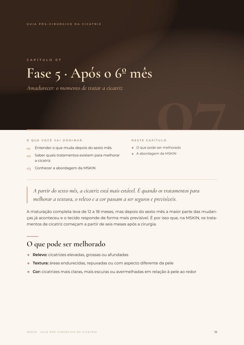 Página do e-book: Fase 5 · Após o 6º mês