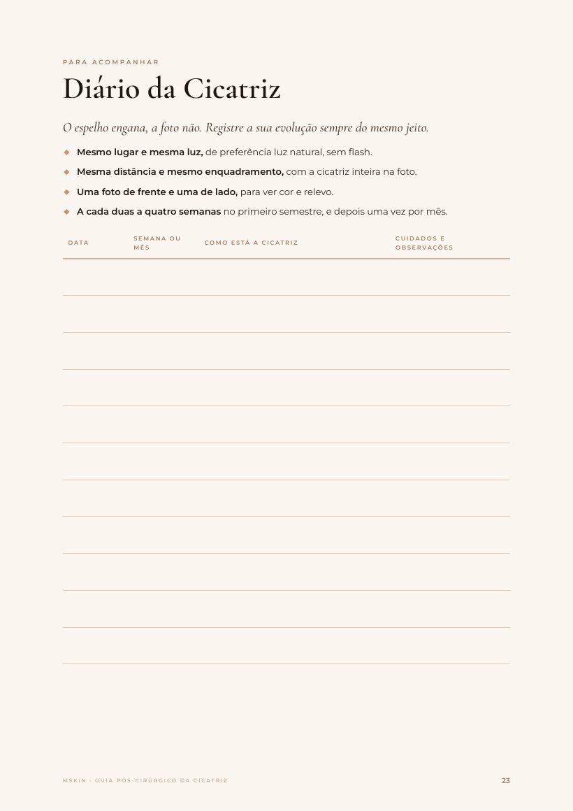 Página do e-book: Diário da Cicatriz