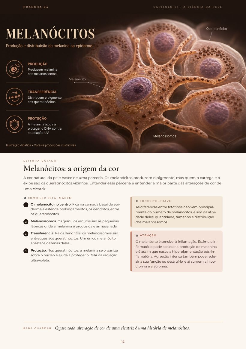 Página do e-book: Melanócitos: a origem da cor