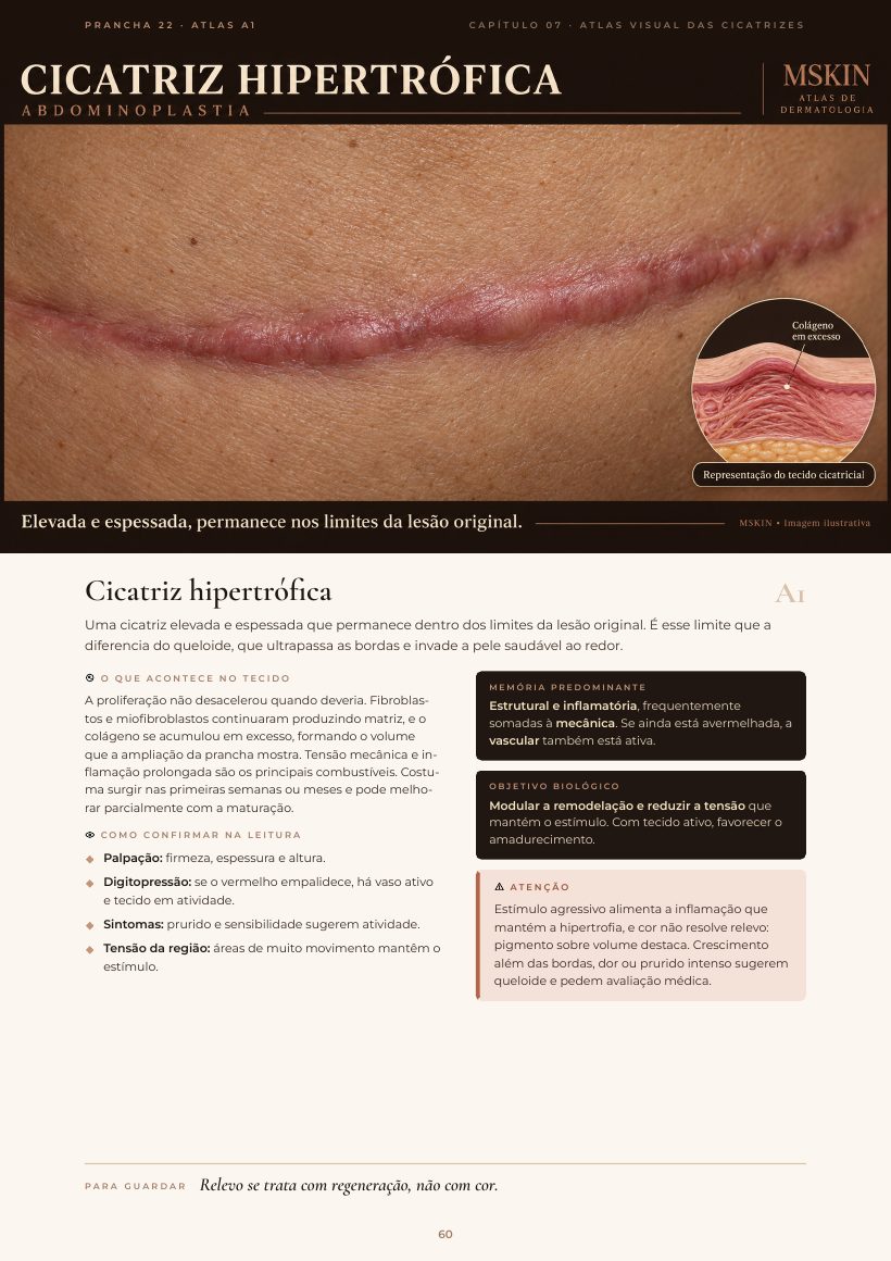 Página do e-book: Cicatriz hipertrófica