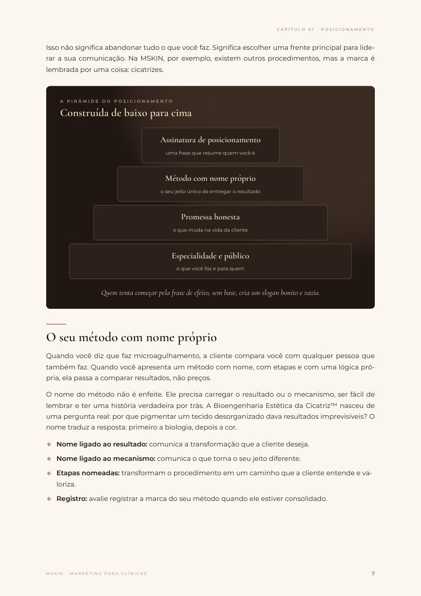 Página do e-book: Posicionamento: escolher uma frente