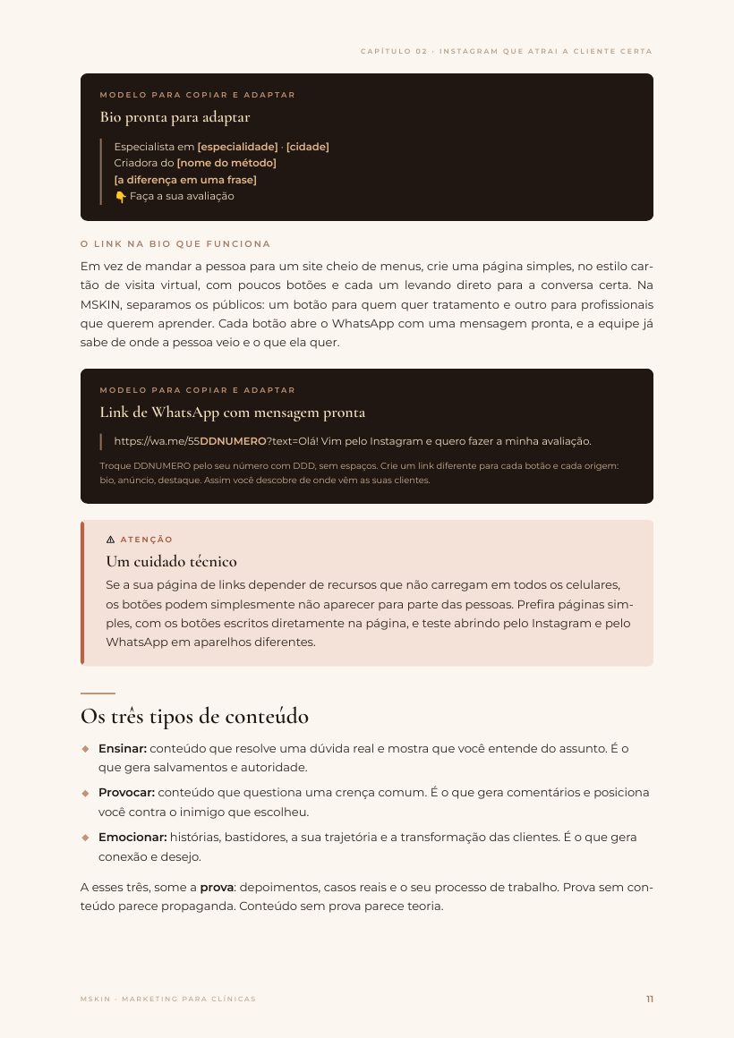 Página do e-book: Bio pronta para adaptar